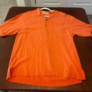 Tommy Bahama 100% Silk Pocket Casual Button Down Short Sleeve Shirt